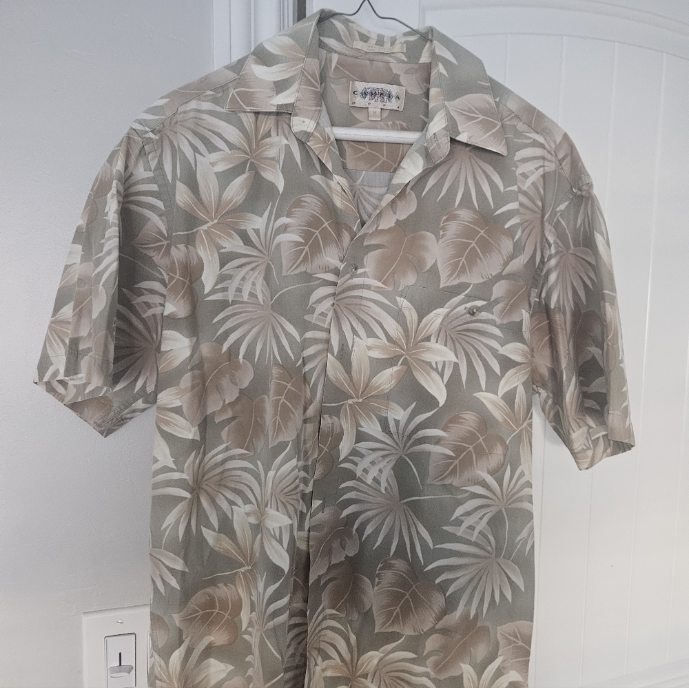 Campua Moda Green and Brown Leaf Hawaiian Shirt